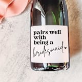 "Bridesmaid Gift Wine Label | Pairs well with being a Bridesmaid" - Bottle Labels in white by The Pretty Little Mess