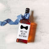 "Best Man Liquor Bottle Label | Will you be my Best Man?" - Bottle Labels in white by The Pretty Little Mess
