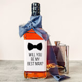"Best Man Liquor Bottle Label | Will you be my Best Man?" - Bottle Labels in white by The Pretty Little Mess