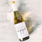 "Engagement Gift Wine Label | Pairs well with getting engaged" - Bottle Labels in white by The Pretty Little Mess