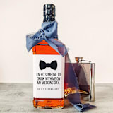 "Groomsman Liquor Bottle Label | I Need Someone to Drink with on my Wedding Day" - Bottle Labels in white by The Pretty Little Mess