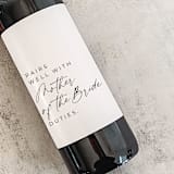 "Mother of the Bride Gift Wine Label | Pairs well with Mother of the Bride Duties" - Bottle Labels in white by The Pretty Little Mess