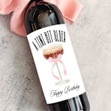 "Birthday Wine Label | A Tini Bit Older | Espresso Martini" - Bottle Labels in white by The Pretty Little Mess