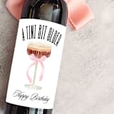 "Birthday Wine Label | A Tini Bit Older | Espresso Martini" - Bottle Labels in white by The Pretty Little Mess