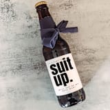 "Set of 6 Best Man Beer Bottle Labels | Suit Up" - Bottle Labels in white by The Pretty Little Mess