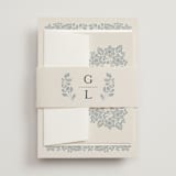 "Embroidered" - Belly Bands in Dusty Blue by Jen Owens - Front