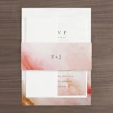 "Delicate brushstrokes" - Belly Bands in Blush by Lucrecia Caporale - Front