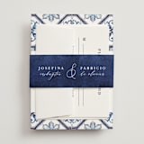 "watercolor azulejo" - Belly Bands in Azure by Anastasia Makarova - Front