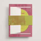 "Maximalist Poppies" - Belly Bands in Flamingo by Morgan Kendall - Front