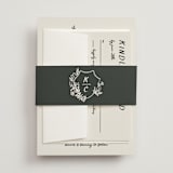 "Botanical Crest" - Belly Bands in Ink by Kelly Watkins - Front