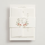 "Roses Crest" - Belly Bands in Pomegranate by Everett Paper Goods - Front