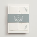 "Modern Crest" - Belly Bands in Sea by Kristen Smith - Front