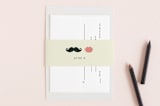 "Stache + Kiss" - Belly Bands in Creme by Penelope Poppy - Front