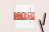 "White Lace" - Belly Bands in Coral Rose by Lauren Chism - Front