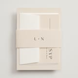 "Modern Aligned" - Belly Bands in Creampuff by Carolyn MacLaren - Front