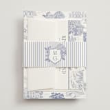 "Southern Charm Toile" - Belly Bands in Periwinkle by Jenna Holcomb - Front