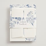 "Poetic Watercolor Flowers" - Belly Bands in Periwinkle by Qing Ji - Front