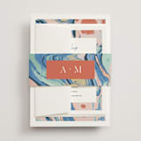 "Mod Marble" - Belly Bands in Maraschino by A Real Peach Studio - Front