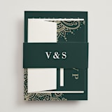 "Engraved Paisley" - Belly Bands in Cardamom by Oma N. Ramkhelawan - Front