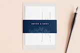 "Floral screenprint" - Belly Bands in Navy by Jennifer Wick - Front