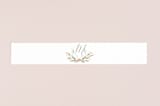 "Monogram Floral" - Belly Bands in Peach by Lori Wemple - Assembled with Invitation