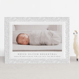 "Charming Trim" - Letterpress Birth Announcements in Moon by Erica Krystek - Front