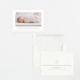 "Charming Trim" - Letterpress Birth Announcements in Moon by Erica Krystek - Assembled