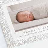 "Charming Trim" - Letterpress Birth Announcements in Moon by Erica Krystek - Detail
