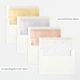 "Charming Trim" - Letterpress Birth Announcements in Moon by Erica Krystek - Envelope Liner Options