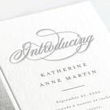 "Sweet Traditions" - Letterpress Birth Announcements in Moon by Carolyn MacLaren - Detail
