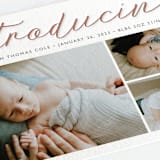"Big Introductions" - Letterpress Birth Announcements in Latte by Carolyn MacLaren - Detail