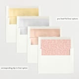 "Floral Border" - Letterpress Birth Announcements in Peach by Brandy Folse - Envelope Liner Options