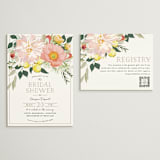 "Spring Blooms" - Bridal Shower Insert Cards in Blush by Susan Moyal - With Invitation
