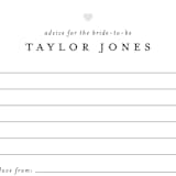 "Classic Advice" - Bridal Shower Insert Cards in Snow by Minted - Close up