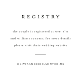 "Classic Registry" - Bridal Shower Insert Cards in Snow by Minted - Close up
