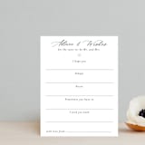 "Script Wishes For Couple" - Bridal Shower Insert Cards in Snow by Minted - Front