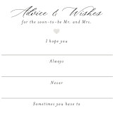 "Script Wishes For Couple" - Bridal Shower Insert Cards in Snow by Minted - Close up