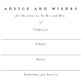"Classic Wishes For Couple" - Bridal Shower Insert Cards in Snow by Minted - Close up