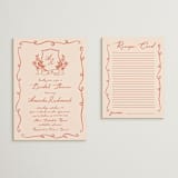 "Bridal Crest" - Bridal Shower Insert Cards in Peach by Sherley Ferreira - With Invitation