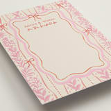 "Cottage Ribbons" - Bridal Shower Insert Cards in Strawberry by Elly - Detail