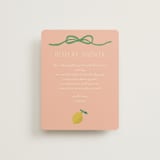"Lemonade" - Bridal Shower Insert Cards in Strawberry Matcha by Vera Lim - Front