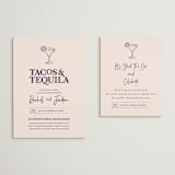 "Tacos & Tequila" - Bridal Shower Insert Cards in Blush by Janelle Kelly - With Invitation