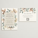 "Grande" - Bridal Shower Insert Cards in Dried Botanicals by Petra Kern - With Invitation