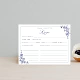 "watercolor flowers crest" - Bridal Shower Insert Cards in Dusty Blue by Cass Loh - Front