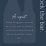 "Bubbles and Brews" - Bridal Shower Insert Cards in Midnight by Corinne Malesic - Detail