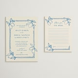"Mediterraneo" - Bridal Shower Insert Cards in Cobalt by Pati Cascino - With Invitation