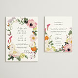 "Enchanted" - Bridal Shower Insert Cards in Peony by Susan Moyal - With Invitation