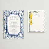 "Amalfi Coast" - Bridal Shower Insert Cards in Cerulean by Jenna Holcomb - With Invitation