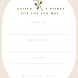 "Silhouette" - Bridal Shower Insert Cards in Meadow by Owl and Toad - Detail