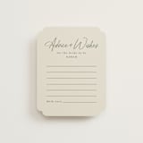 "Modern Script" - Bridal Shower Insert Cards in Avocado by Ana Sharpe - Front